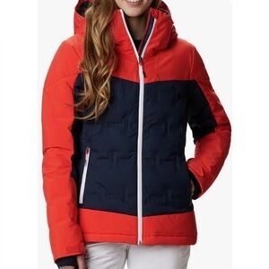 NEW Columbia Women Wildcard Omni Heat Seal Ski Hooded Down Jacket Size M
